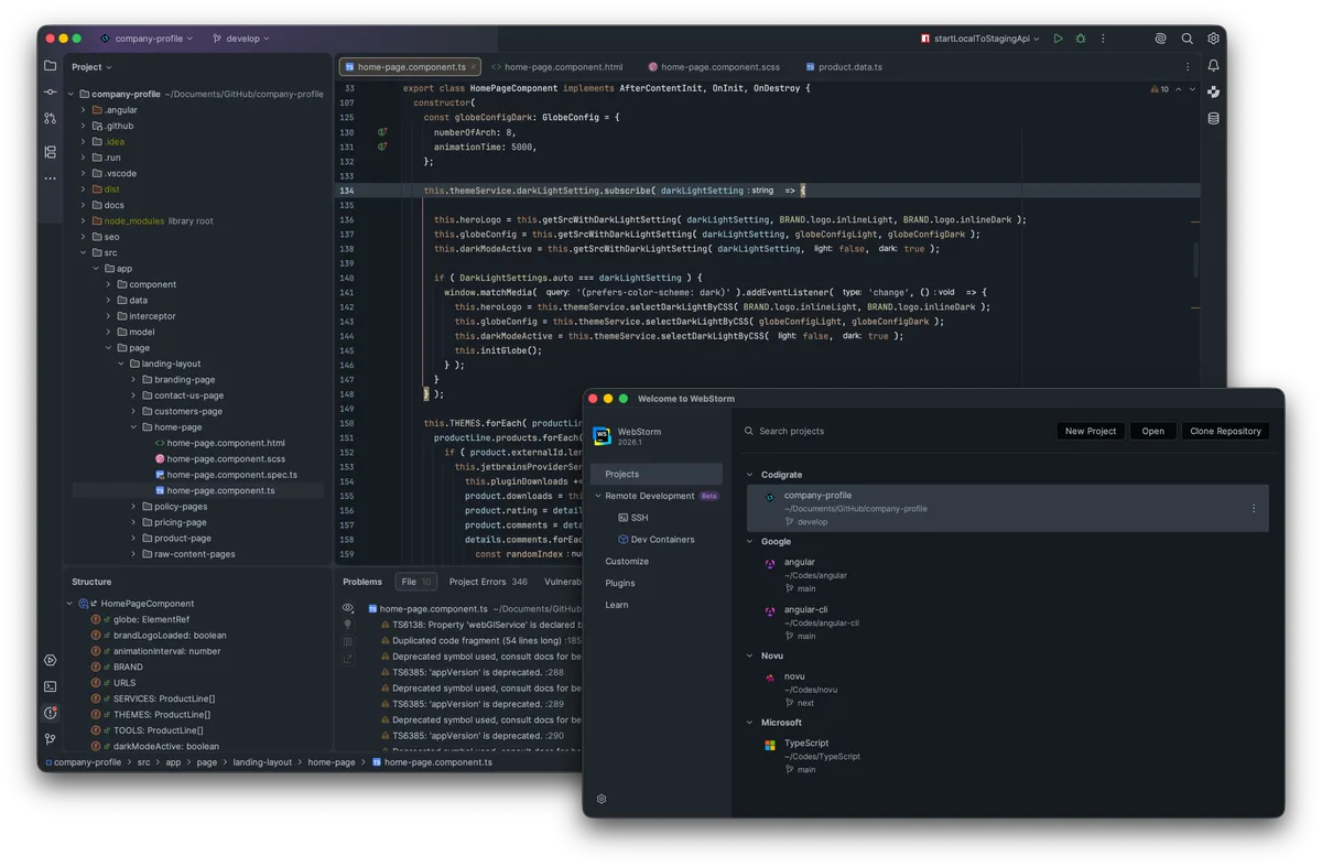 Reynisfjara theme in a JetBrains IDE