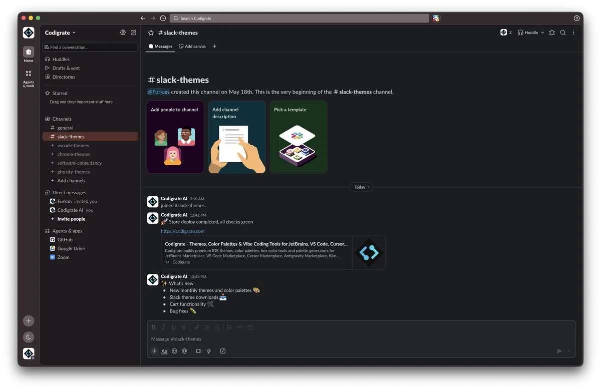 Roraima theme in Slack