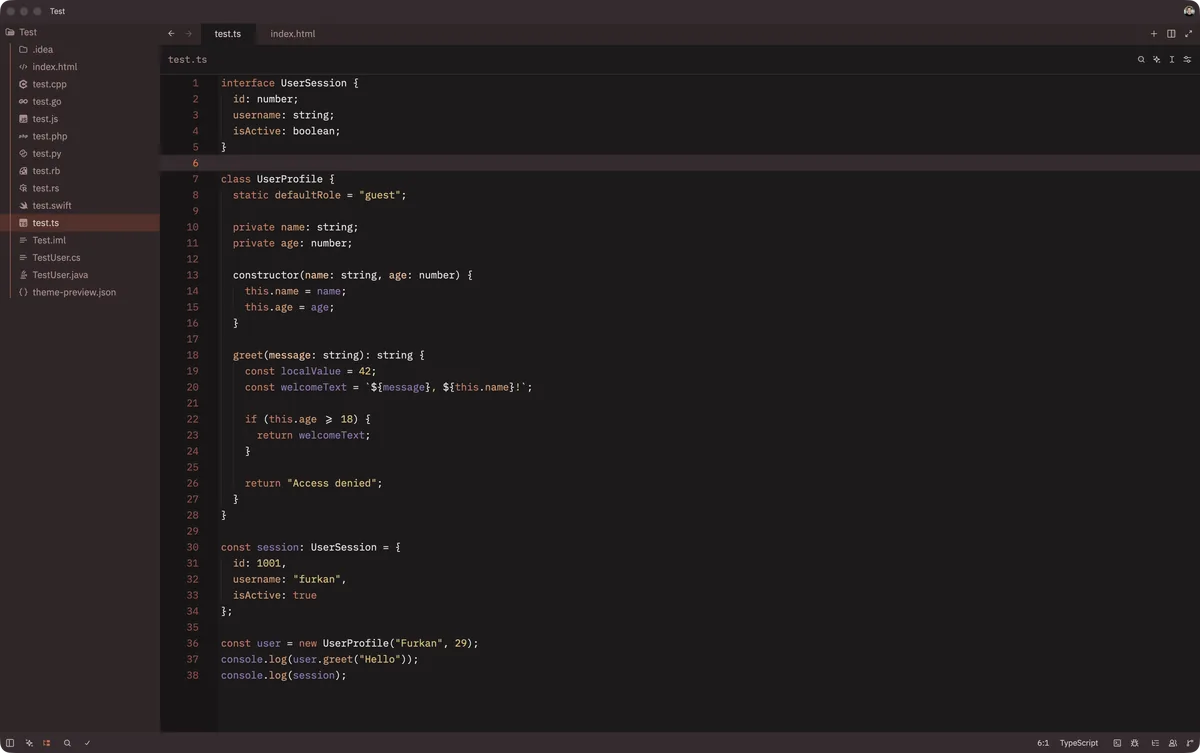 Roraima theme for Zed, a screenshot