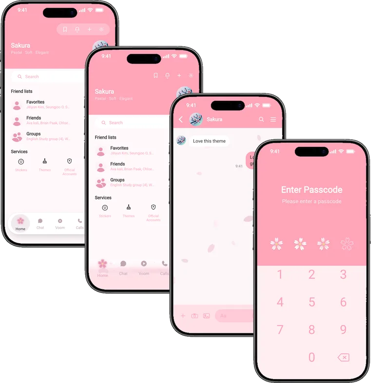 Sakura theme for Line, a screenshot
