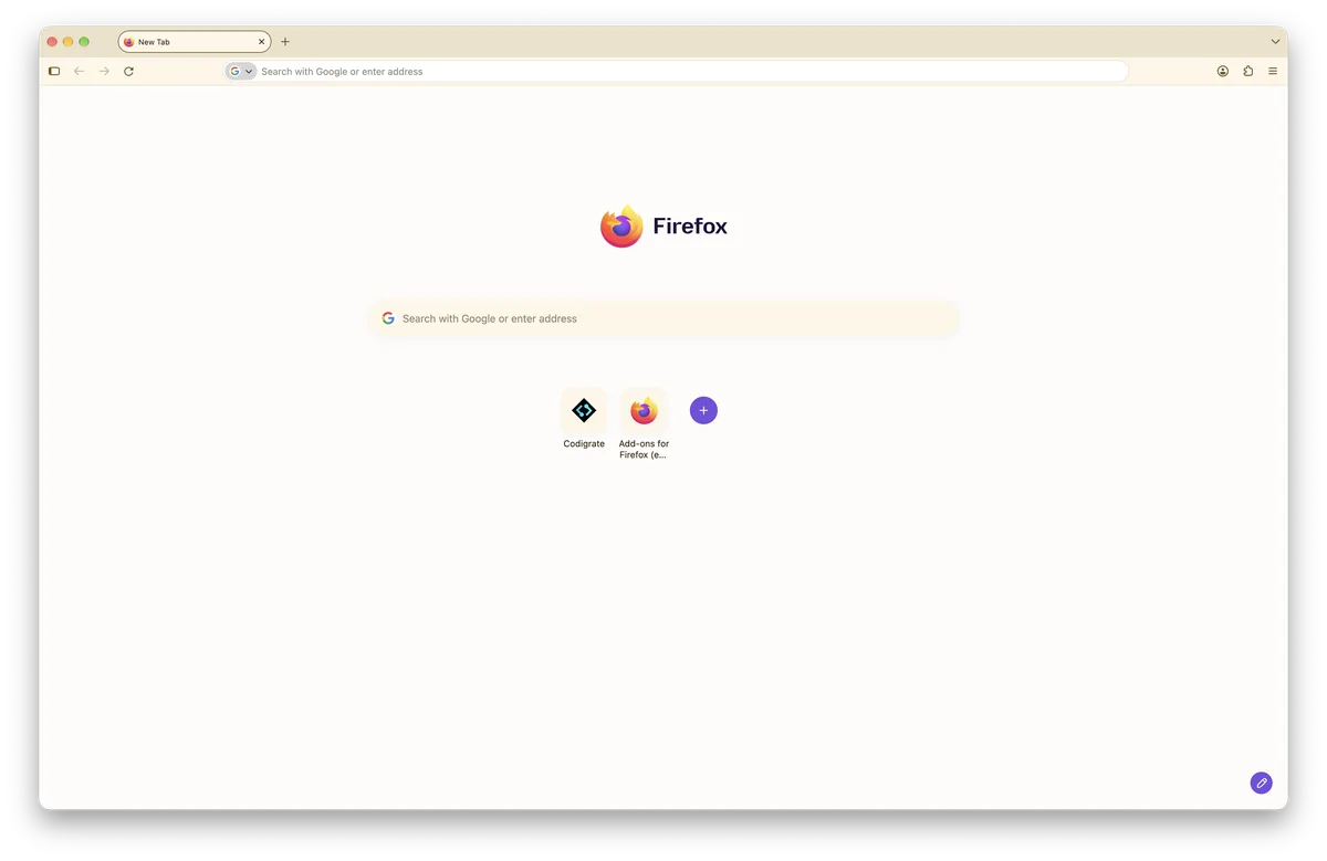 Salda theme for Firefox, a screenshot
