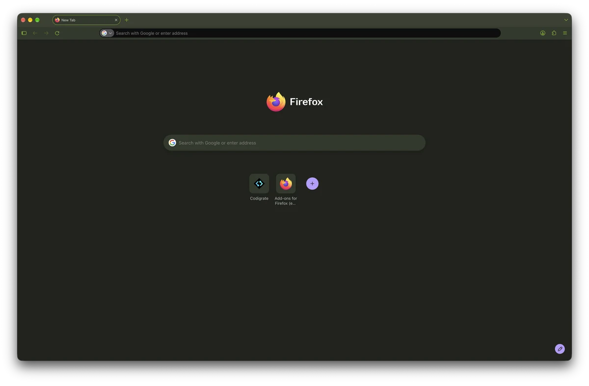 Sequoia theme for Firefox, a screenshot