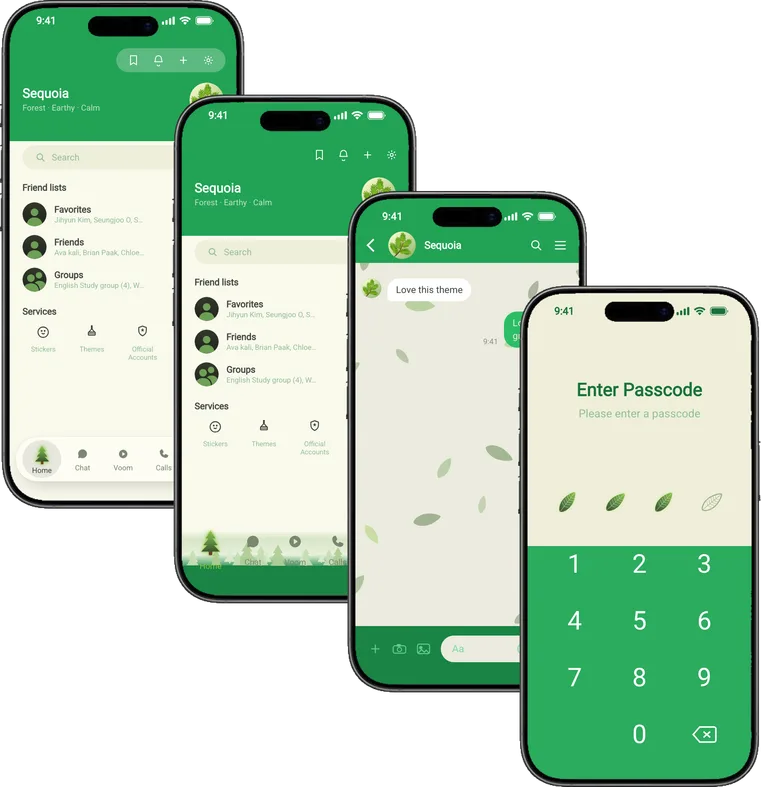 Sequoia theme for Line, a screenshot
