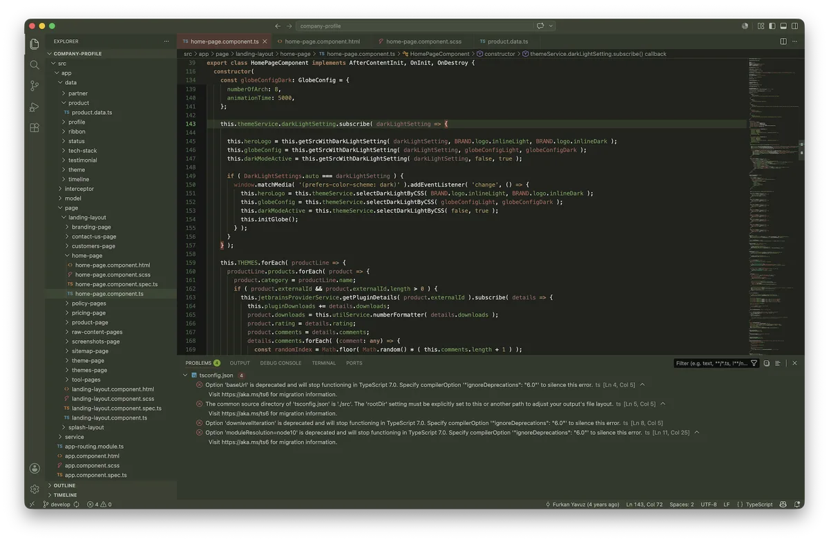 Sequoia theme for VS Code, a screenshot