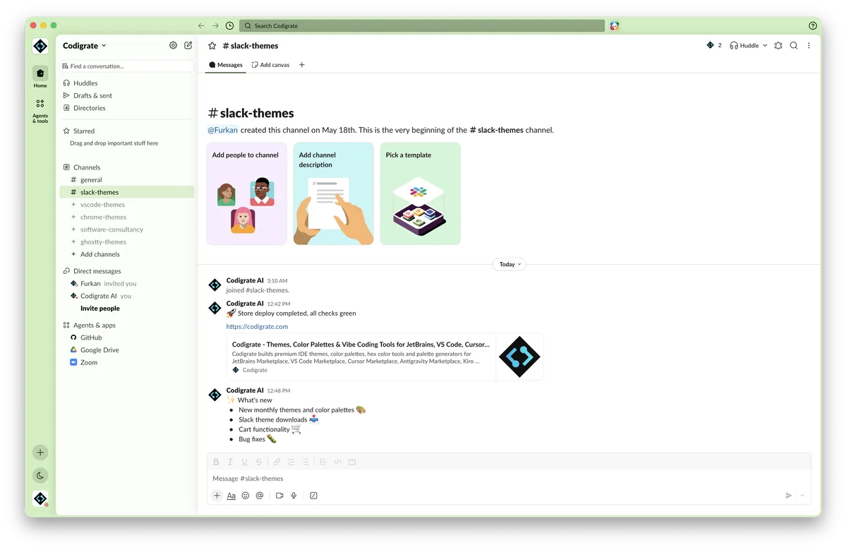 Spring theme in Slack