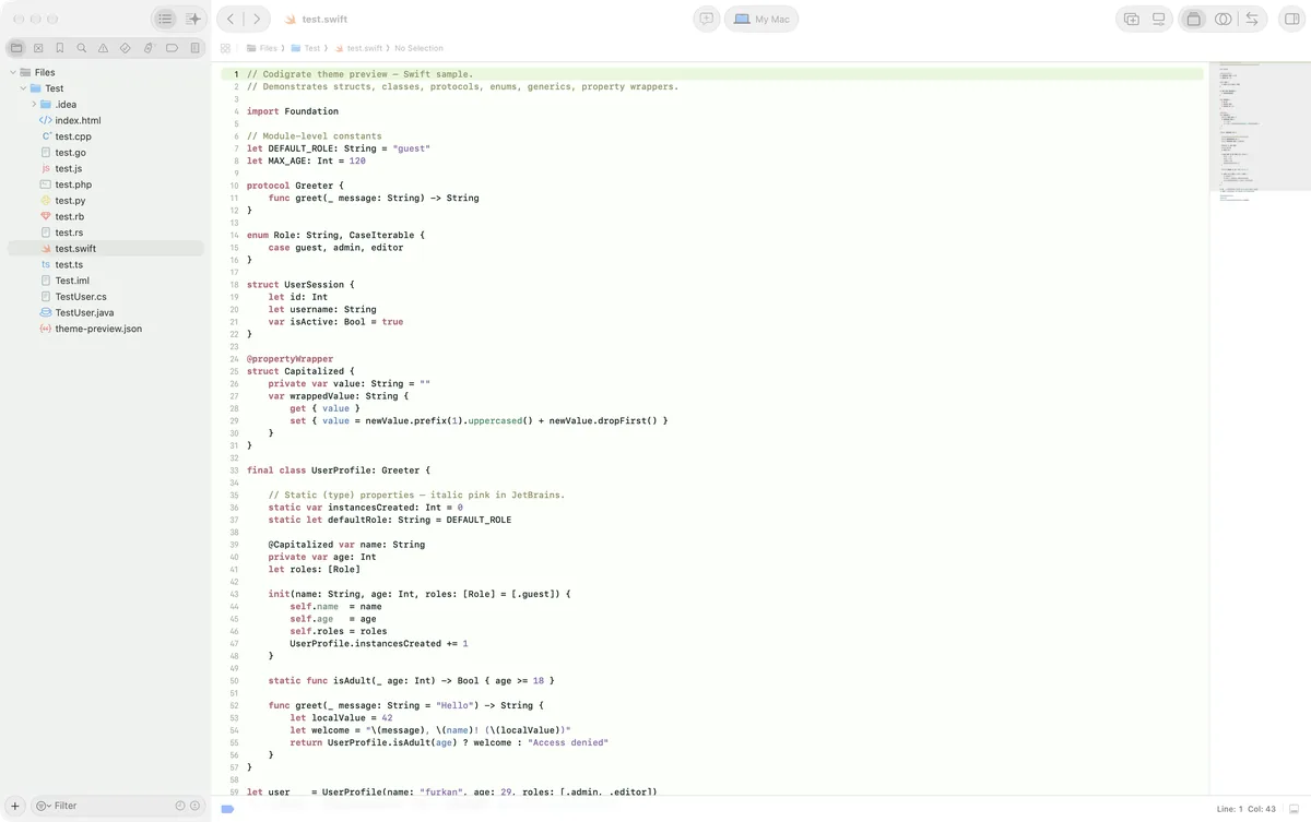 Spring theme for Xcode, a screenshot